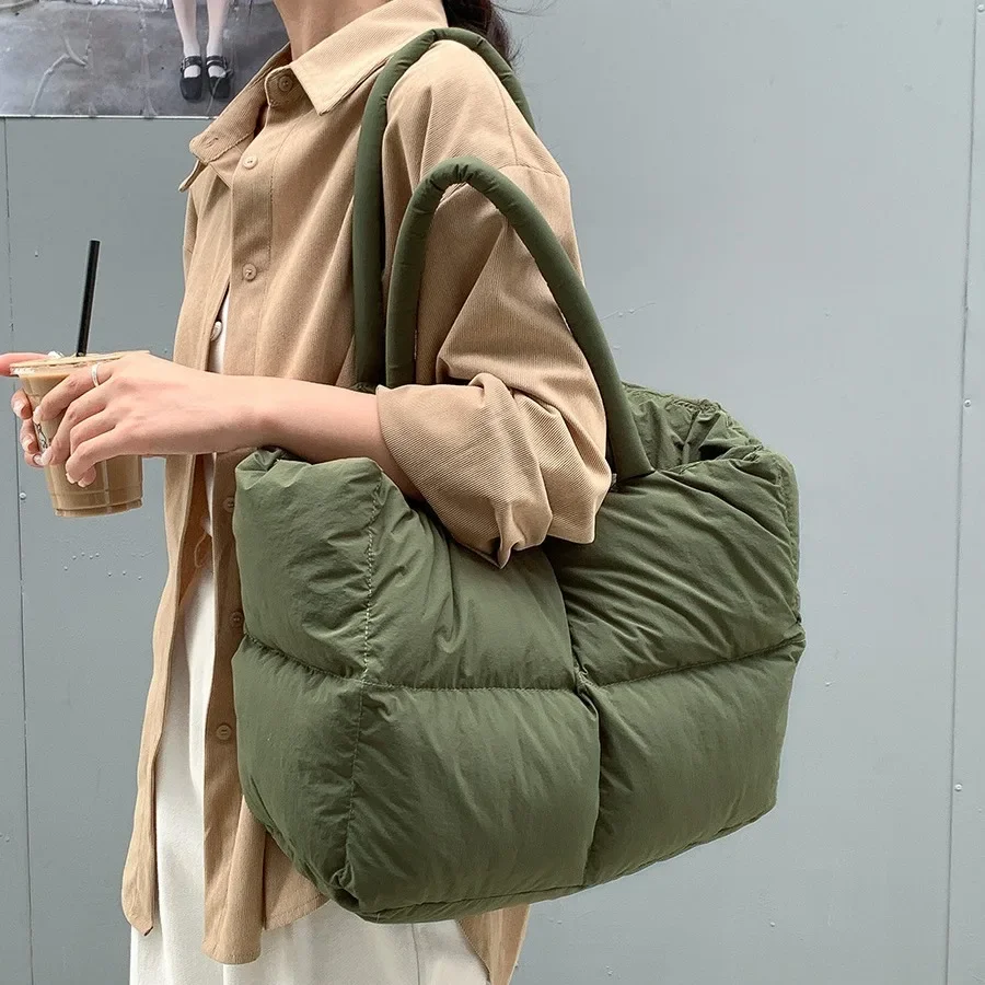 Luxury Bags Tote - Bolso de mano acolchado de algodón